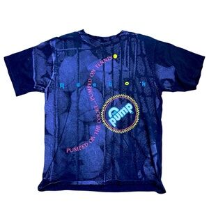 Reebok Shirt Short Sleeve Vintage 1990s The Pump Tennis Black Purple Size Large